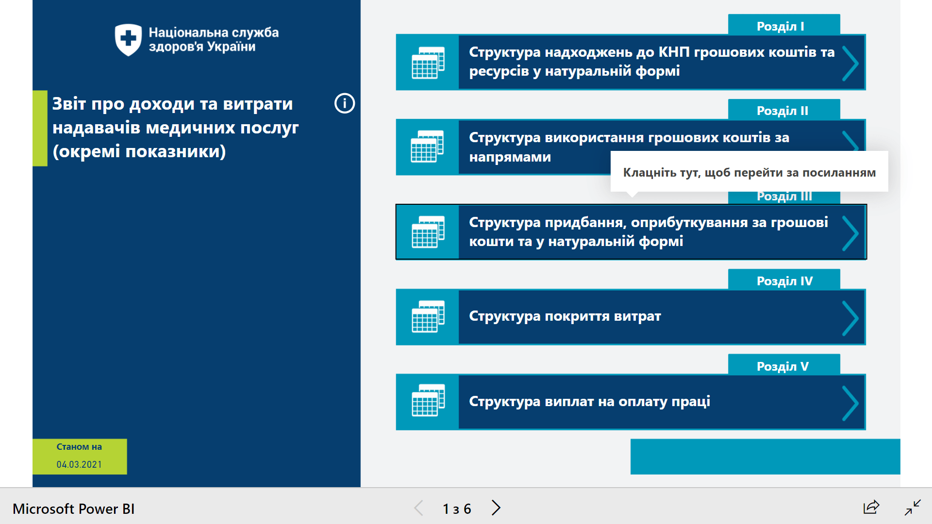Інформація щодо доходів та витрат медичних закладів - на новому дашборді НСЗУ